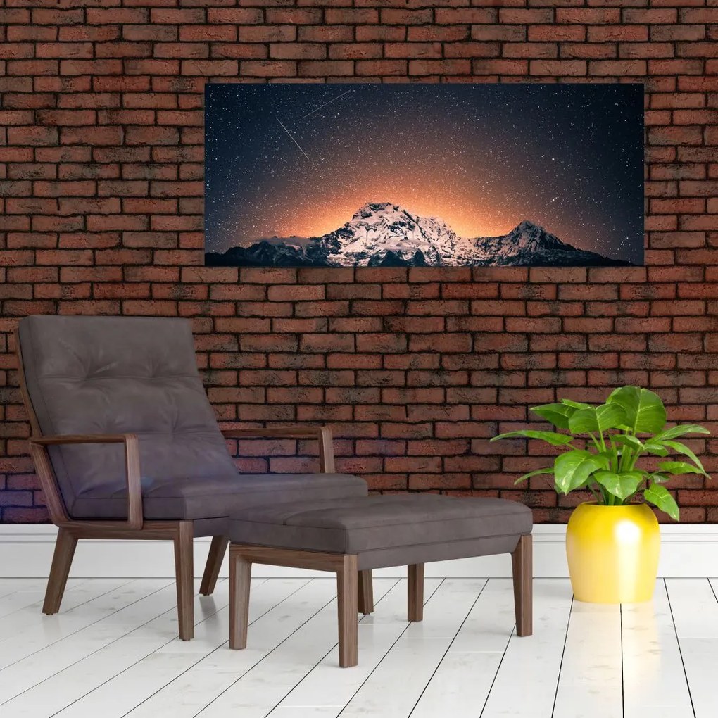 Tablou cu cerul nocturn și munți (120x50 cm)