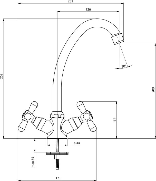 Symetrio Baterie pentru bucătărie Finisaj: Crom BOS_060D