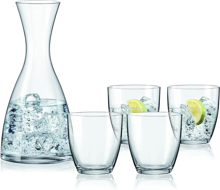 Bohemia Crystal Set 4 pahare şi carafă Water, 1200 ml