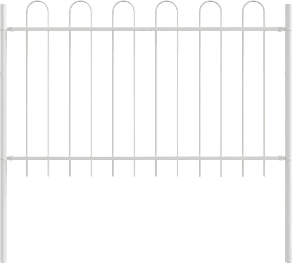 vidaXL Gard de Grădină Alb 1,7 x 0,8 m Oțel acoperit cu pulbere