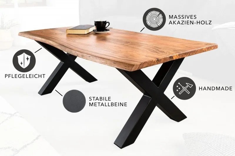 Masuta design industrial vintage Mammut X 120cm, salcam