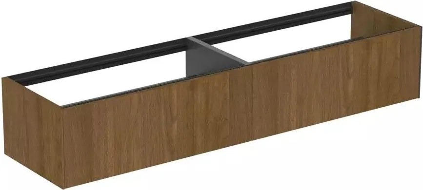 Dulap baza suspendat Ideal Standard Atelier Conca finisaj nuc inchis 2 sertare 200 cm