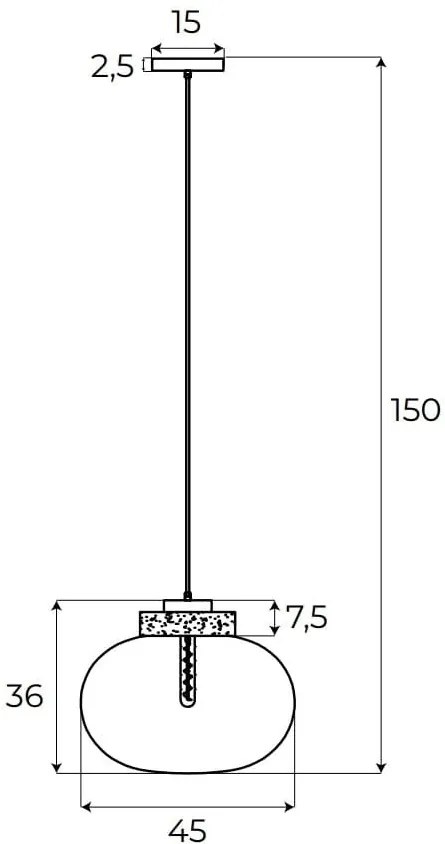 Pendul modern din sticla si marmura MOONSTONE chihlimbar, alb