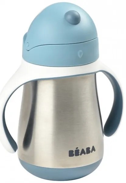 Beaba - Cană termoizolantă cu pai 250 ml albastru