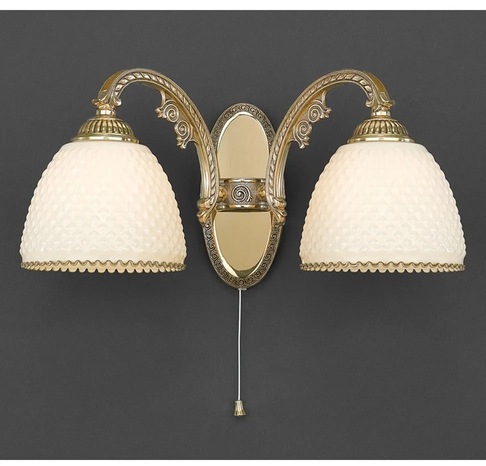 Aplica de perete din alama 2 brate design italian 7105