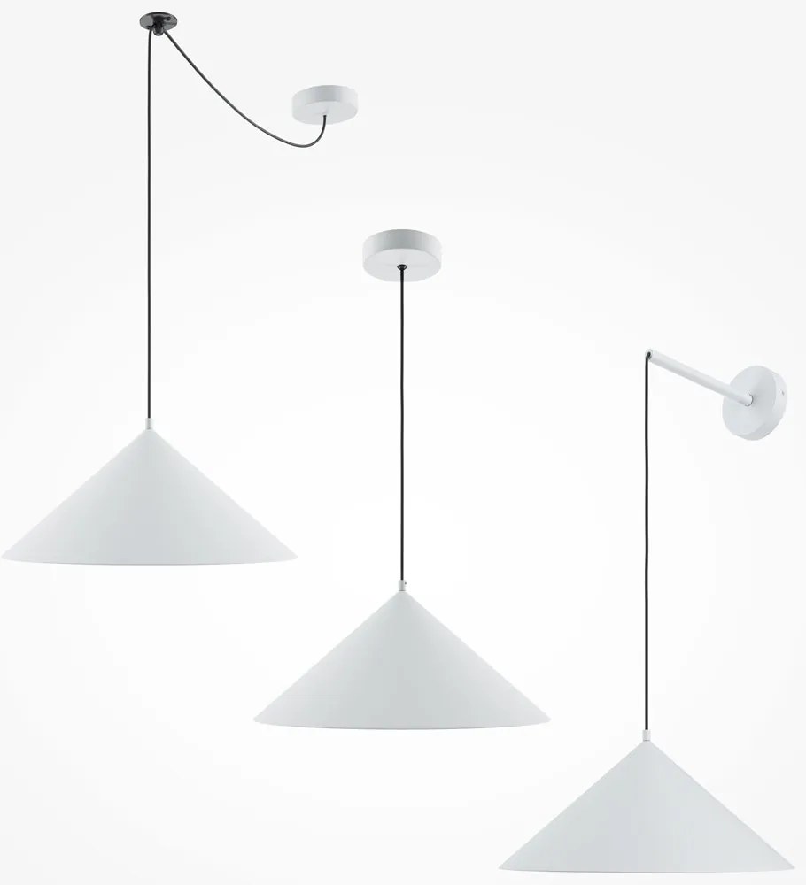Lustra/Pendul metalic Basic D-35cm alb