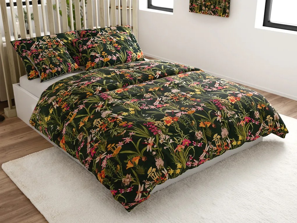 Lenjerie de pat din microfibra MYSTIC GARDEN verde inchis Dimensiune lenjerie de pat: 2 buc 70 x 90 cm | 200 x 220 cm