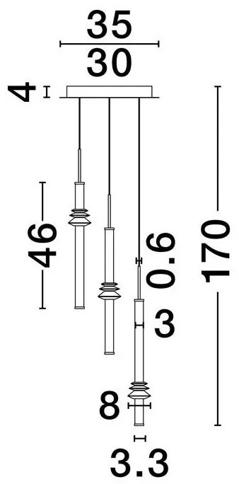Lustra cu 3 pendule LED design modern ATMOSFERA