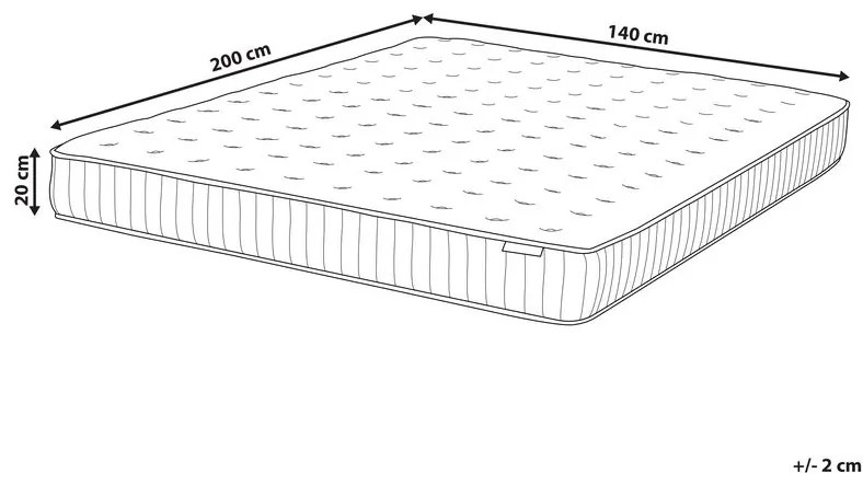 Saltea cu arcuri individuale 140x200 cm DARAM (mediu tare). 1022785