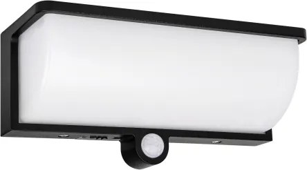 Lampă solară de perete cu LED și senzor LED/3W/3,7V IP54 1500 mAh neagră