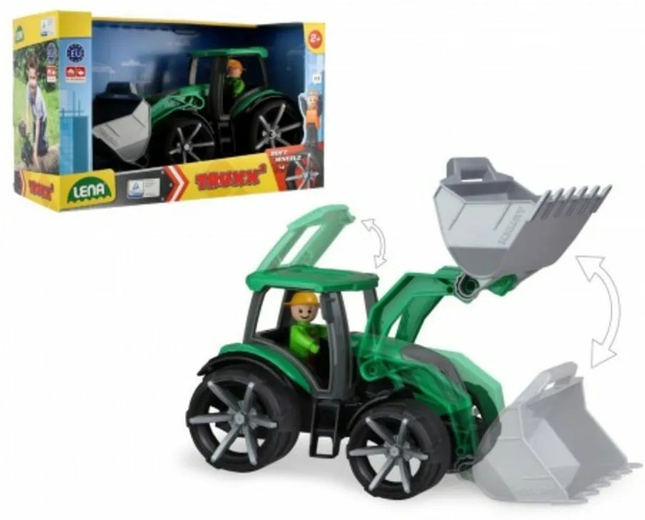 Auto Truxx 2 tractor cu o lingura plastic 32cm cu figurina in cutie 37x22x16cm 24m+