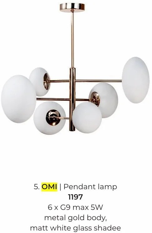 Lustra moderna cu 6 surse de lumina Omi auriu
