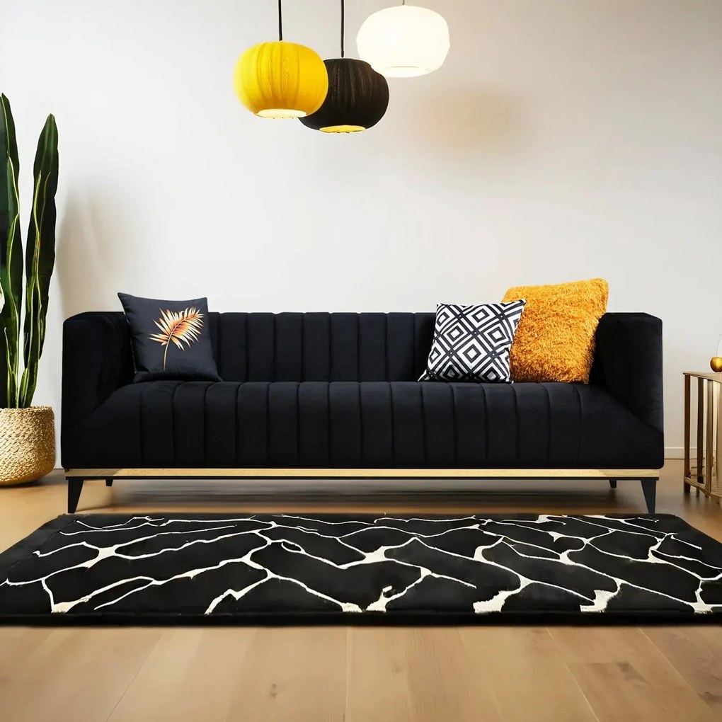 Canapea 3 locuri, Atelier del Sofa, 560ARE1344, Negru