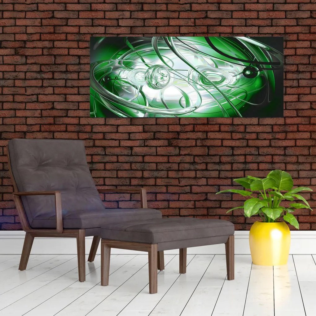 Tabloul abstract verde (120x50 cm)