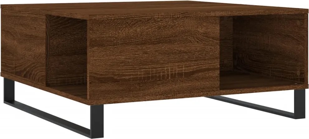 vidaXL Măsuță de cafea, stejar maro, 80x80x36,5 cm, lemn prelucrat