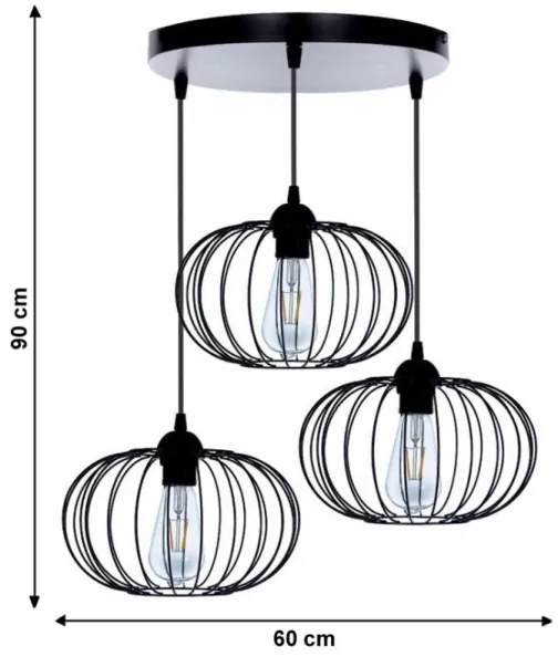 Lustră aplicată BOCCA 3xE27/60W/230V