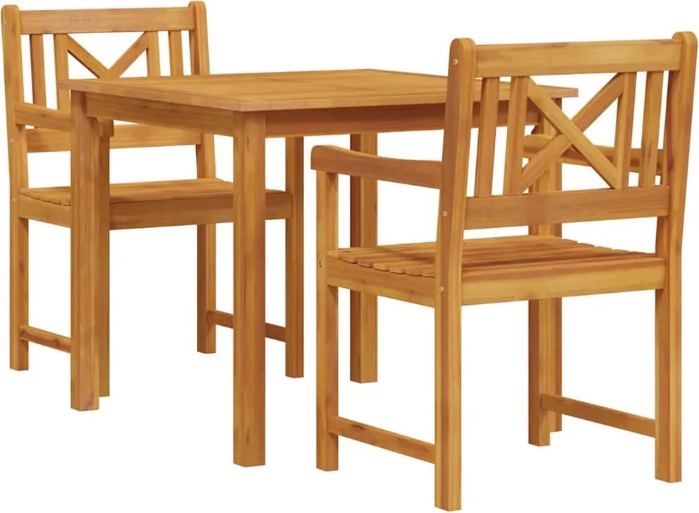 vidaXL Set de masă pentru grădină 3 pcs Maro Lemn masiv de acacia