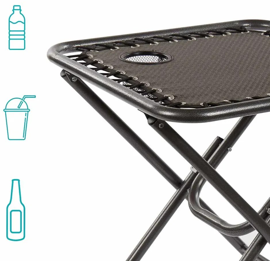 2 buc. scaun gravitatie zero pentru gradina cu masuta