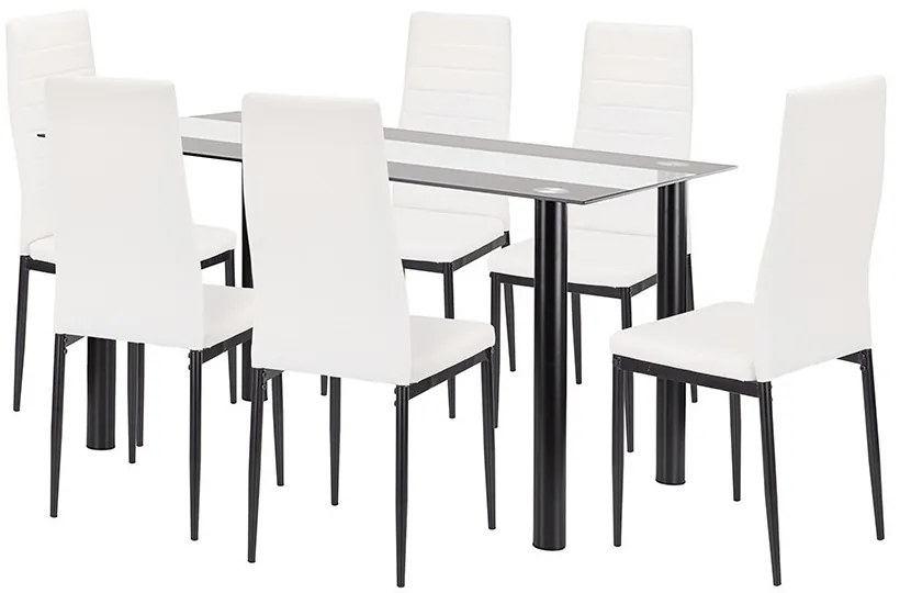 Denton 6+1 set de luat masa alb-negru