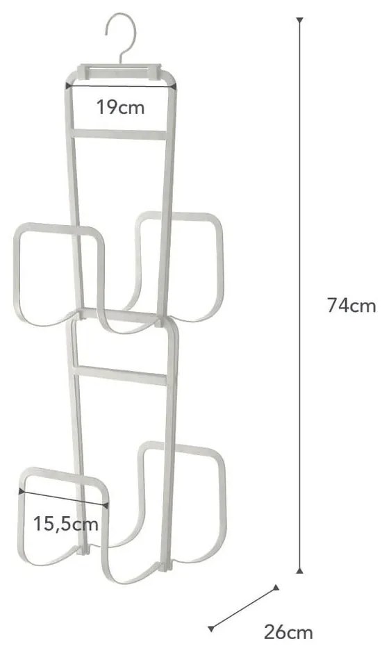 Cuier pentru genți cu 4 cârlige YAMAZAKI Sapporo, alb