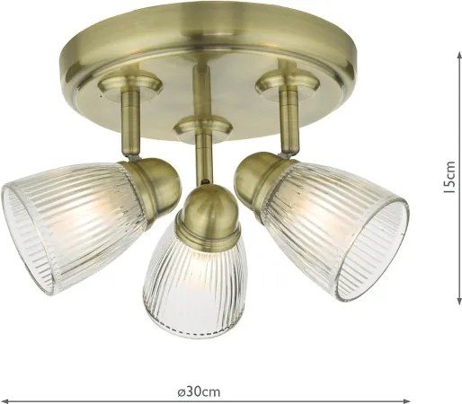 Där Lighting CED7675 -Spot pentru baie CEDRIC 3xG9/25W/230V IP44 alamă