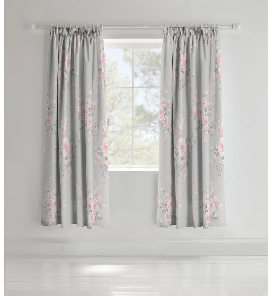 Set 2 draperii Catherine Lansfield Canterbury Rose, 168 x 183 cm