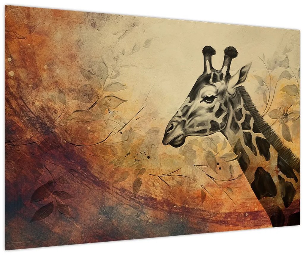 Tablou - Girafă, pictură (90x60 cm)