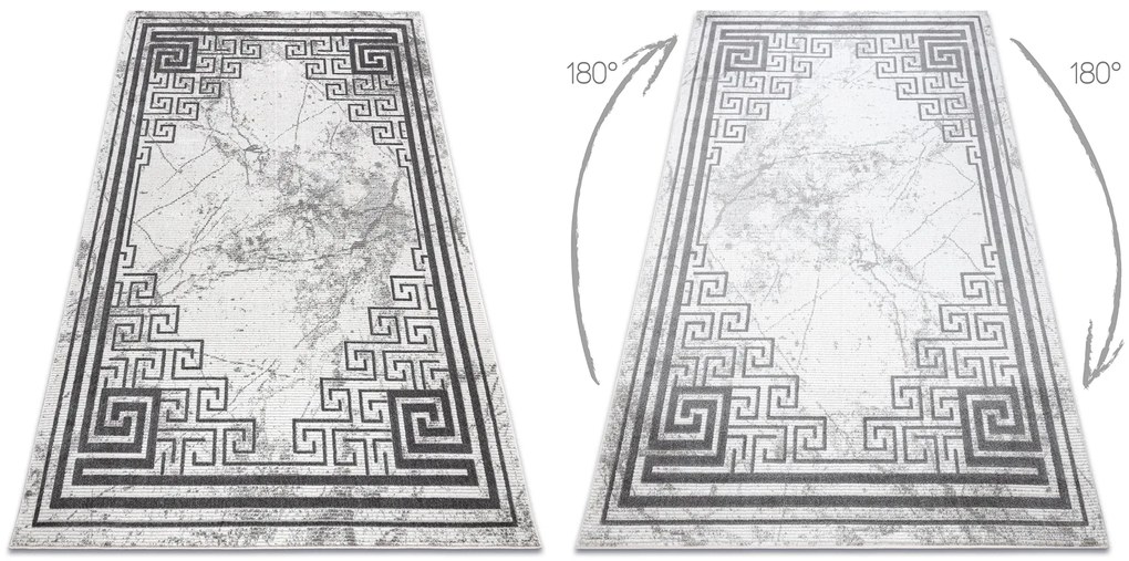 Covor NOBLE modern 1517 65 Cadru, grecesc, marmură - structural două niveluri cremă / gri