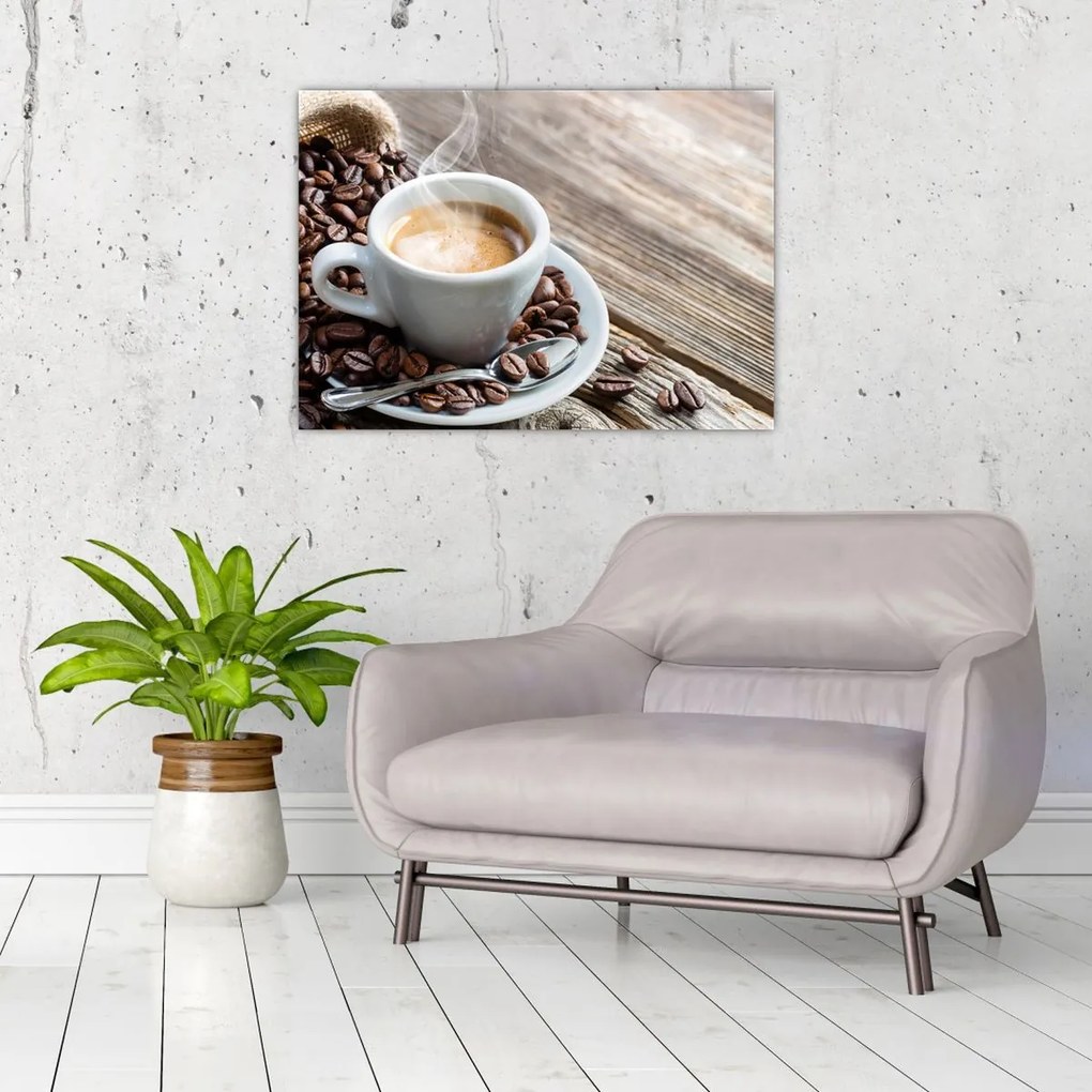 Tablou pe sticlă - Espresso (70x50 cm)