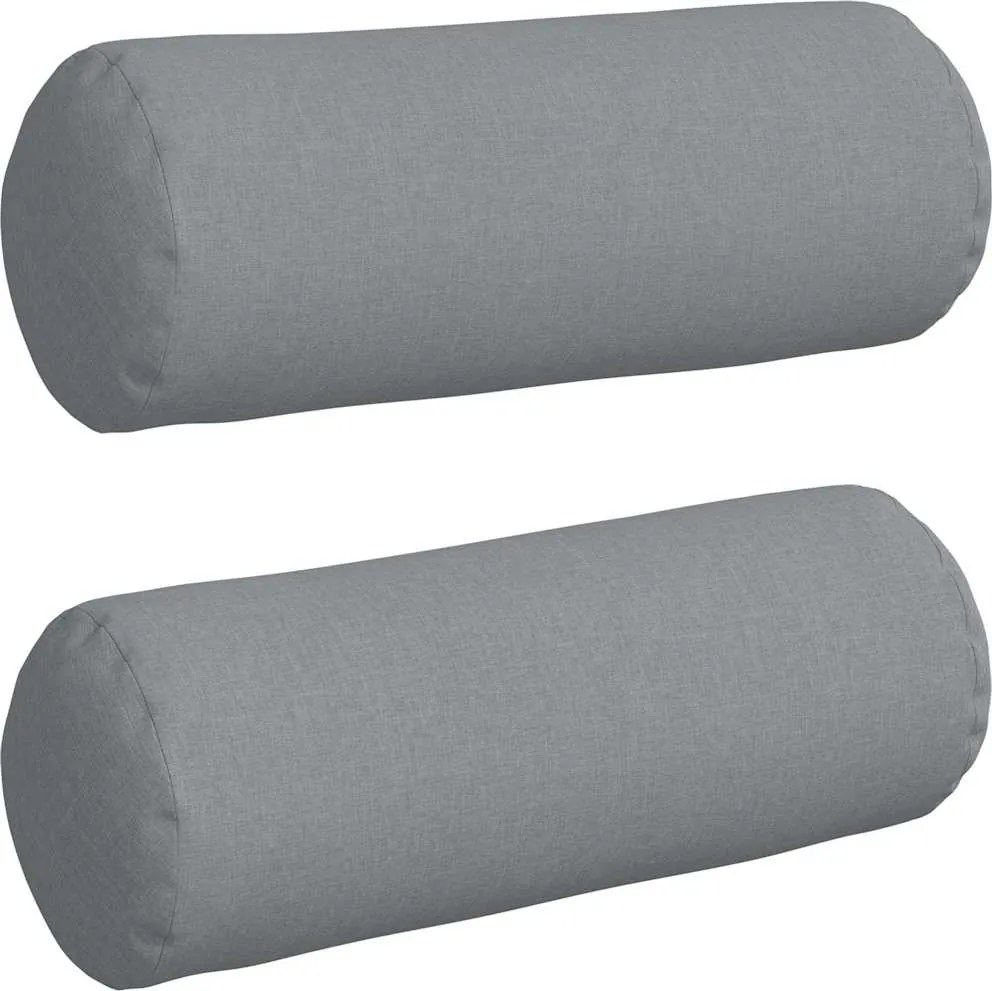 vidaXL Perne Bolster 2 pcs Gri deschis Ø 25 x 70 cm țesătură