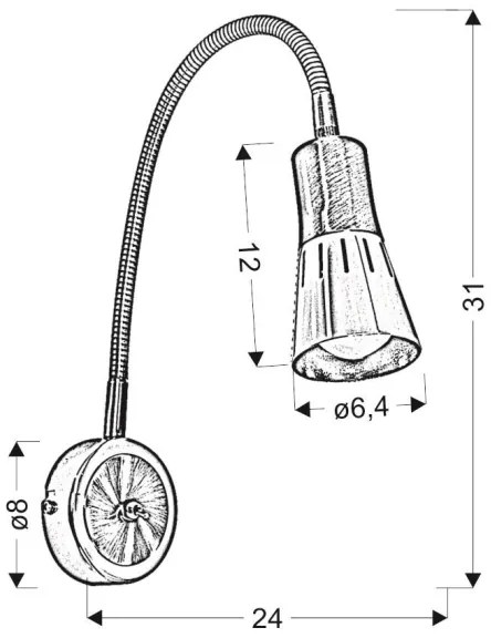 Veioză flexibilă ARENA 1xE14/40W/230V crom