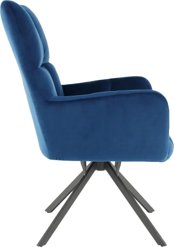 Scaun de design, ţesătură albastră, KOMODO