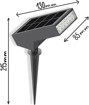 Lampă solară LED Viking, 1,4 W, 3,7 V, IP65, 3000 K