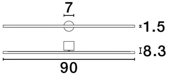 Aplica LED pivotanta design liniar cu protectie IP44 CRETEL 90cm