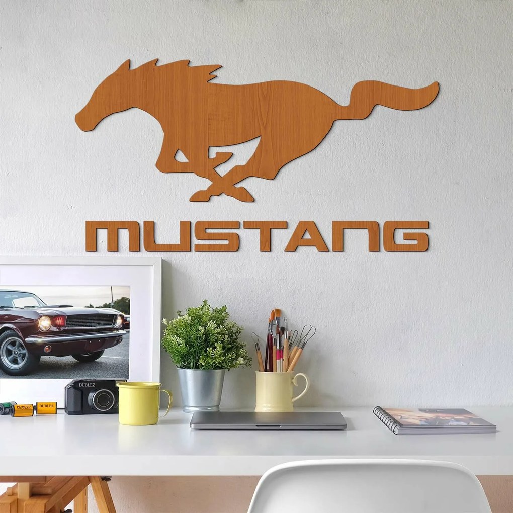 DUBLEZ | Sticker Mustang din lemn