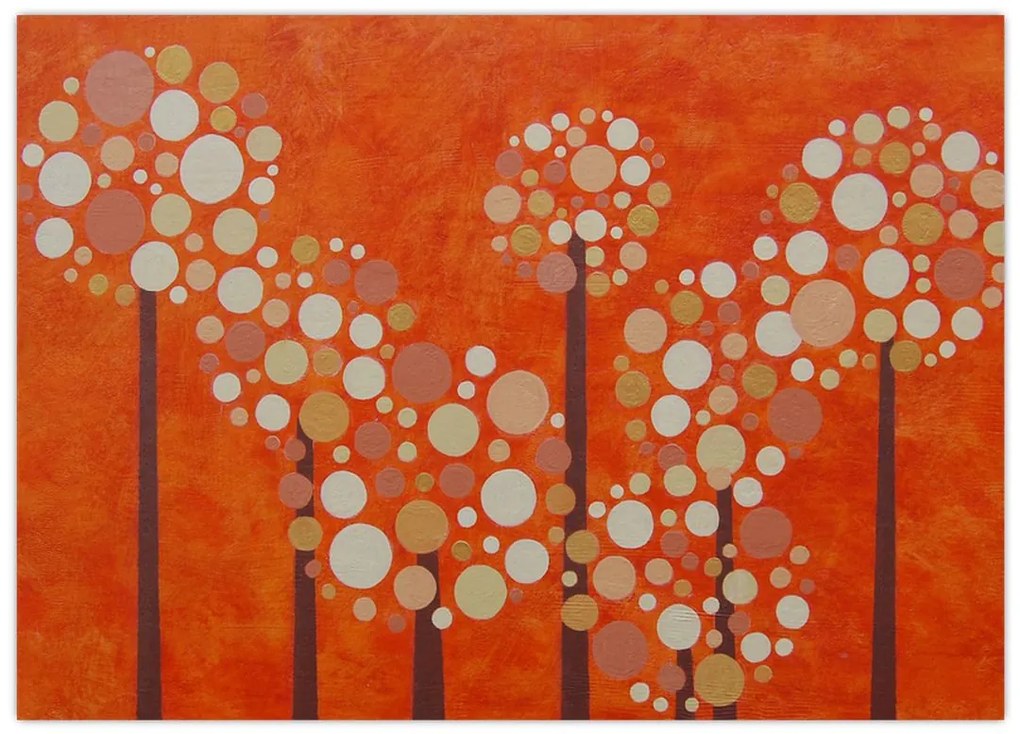 Tablou pe sticlă - Pădurea portocalie (70x50 cm)