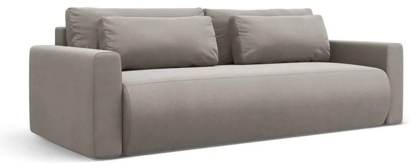 Canapea gri deschis extensibilă, cu spațiu de depozitare cu tapițerie din catifea 238 cm Belfast – Cosmopolitan Design