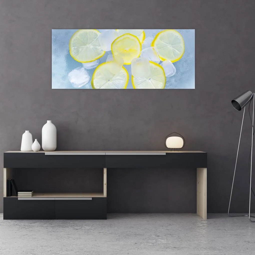 Tablou cu lămâie în gheață (120x50 cm)
