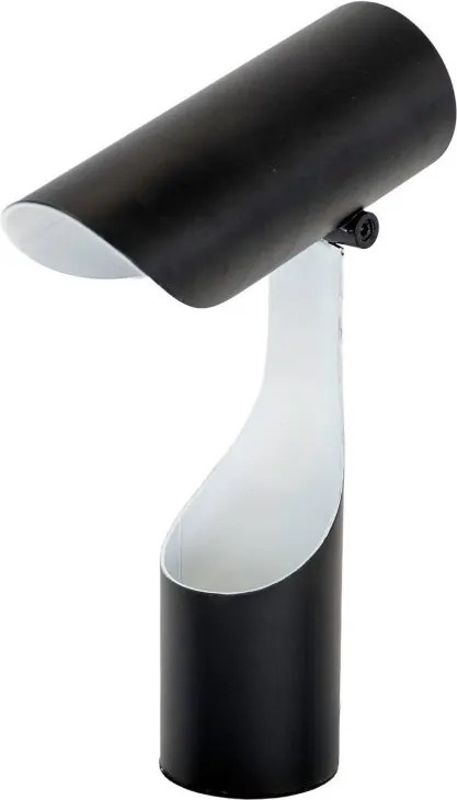Lampa de masa din otel cu suport pentru creioane Black and White