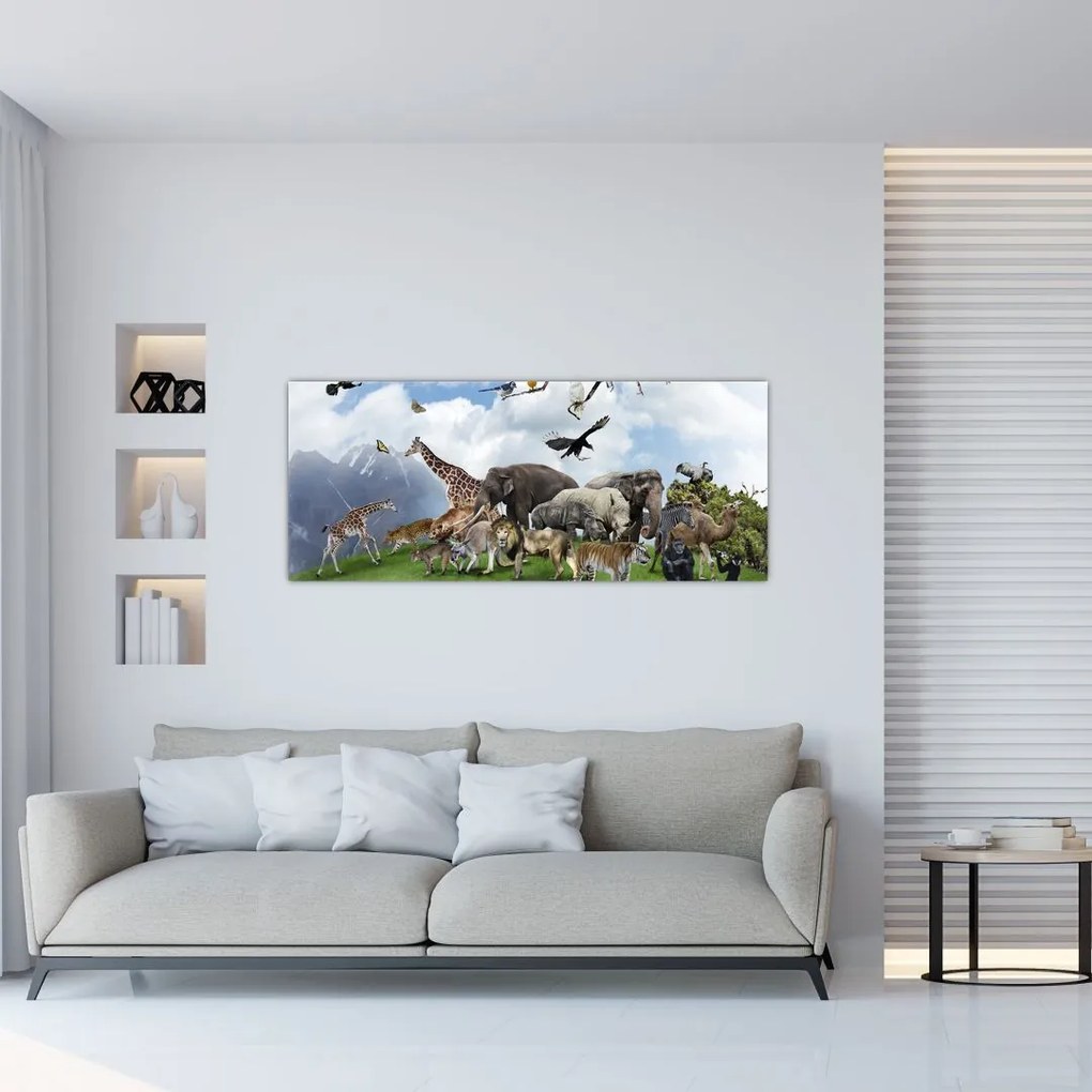 Tablou - Animale pe insulă (120x50 cm)