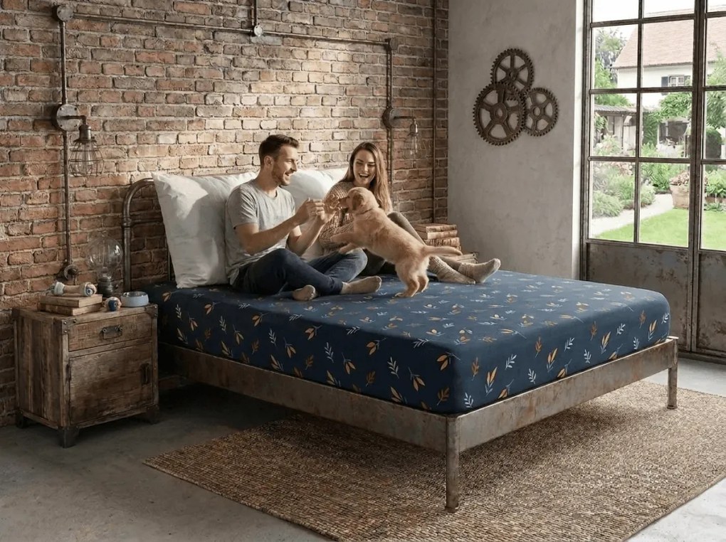 Cearsaf din microfibra LUNERIS albastru 180x200 cm