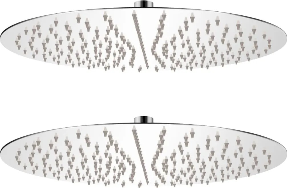 vidaXL Cap de duș tip ploaie, 2 buc., Ø 40 cm, oțel inoxidabil