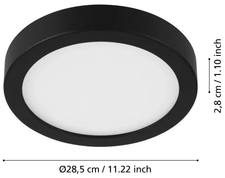 Eglo 901014 - Plafonieră LED cu senzor FUEVA LED/20,5W/230V, neagră