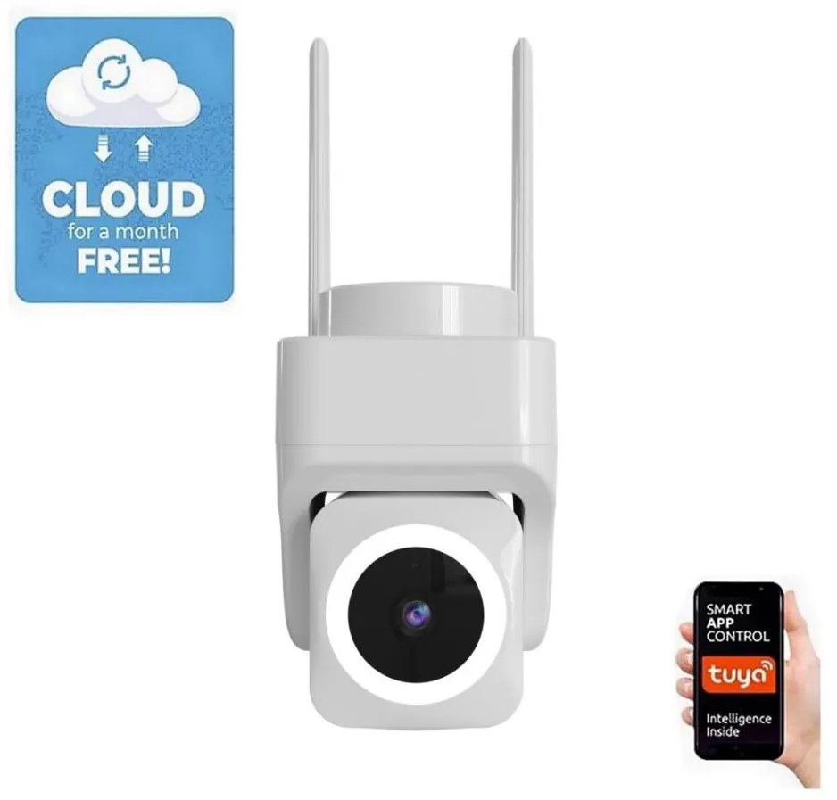 Immax NEO 07793L - Cameră smart exterior CUBE 4MP 5V IP65 Wi-Fi Tuya