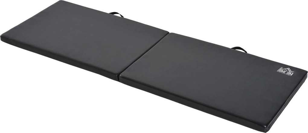 HOMCOM Tapet de Gimnastică Pliabil, Tapet Fitness Gros de 5 cm și Antialunecare, 180x60x5 cm, Negru | Aosom Romania
