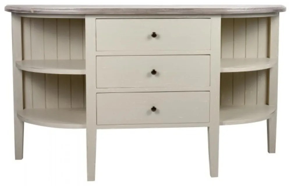 Consola alba din lemn de pin, cu aspect clasic, Lyon