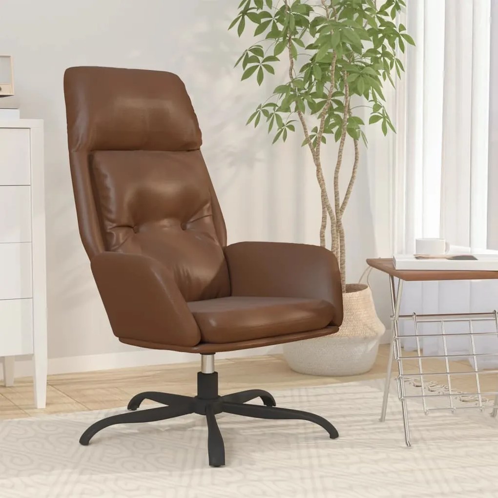 341289 vidaXL Scaun de relaxare, maro, piele ecologică