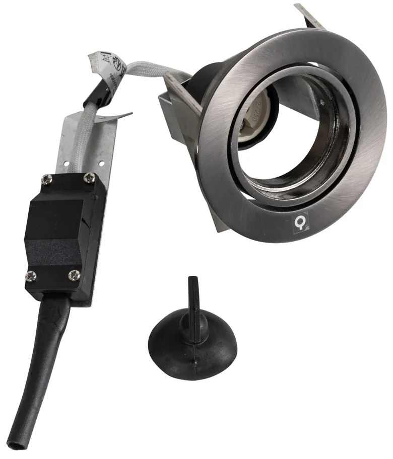 Set de 6 spoturi încastrate moderne Gunmetal GU10 rotunde, orientabile de 50 mm - Cisco