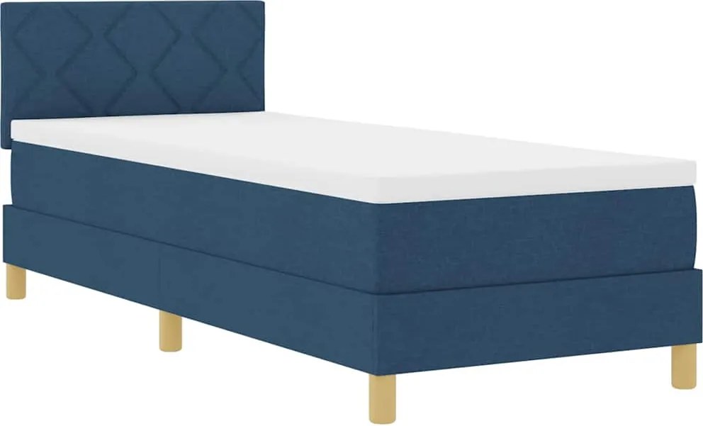 vidaXL Pat cu arc LED cu saltea cu led albastru 80 x 200 cm țesătură