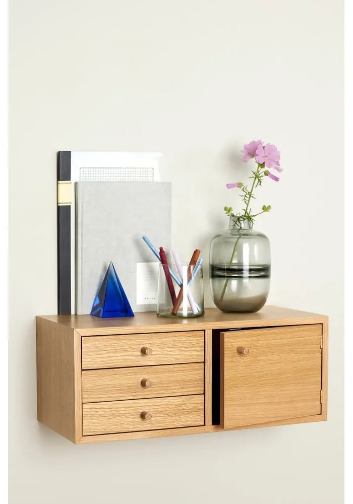 Dulap în culoare naturală cu aspect de lemn de stejar suspendat 50x20 cm Piccolo – Hübsch